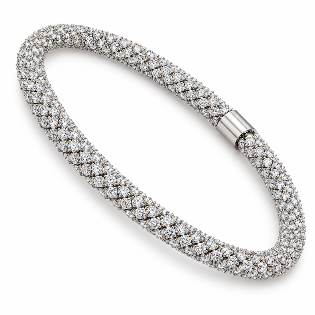 Women’s Round Stone Tubular Bracelet