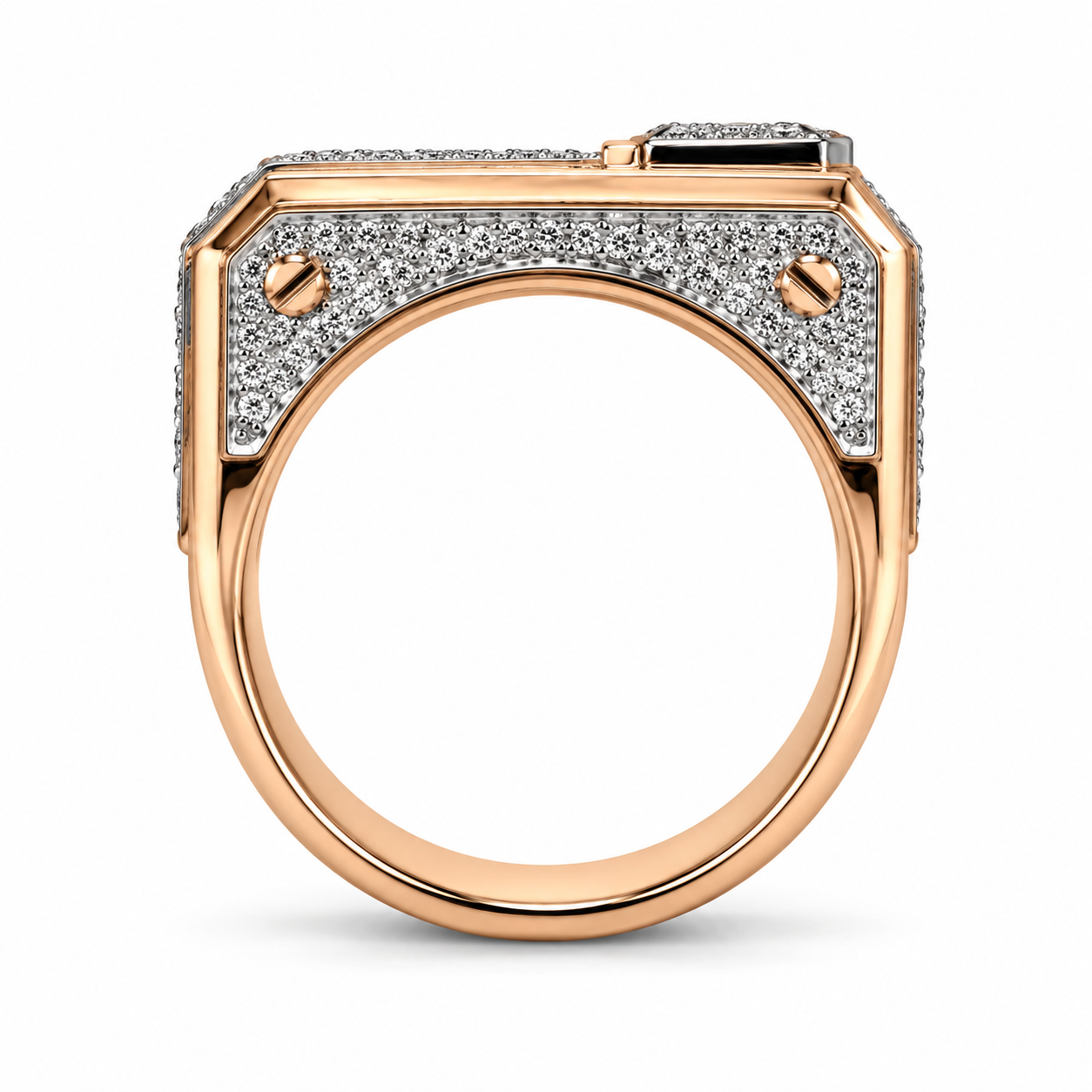 Men’s Radiant Cut Two-Tone Statement Ring