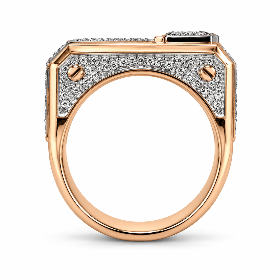 Men’s Radiant Cut Two-Tone Statement Ring