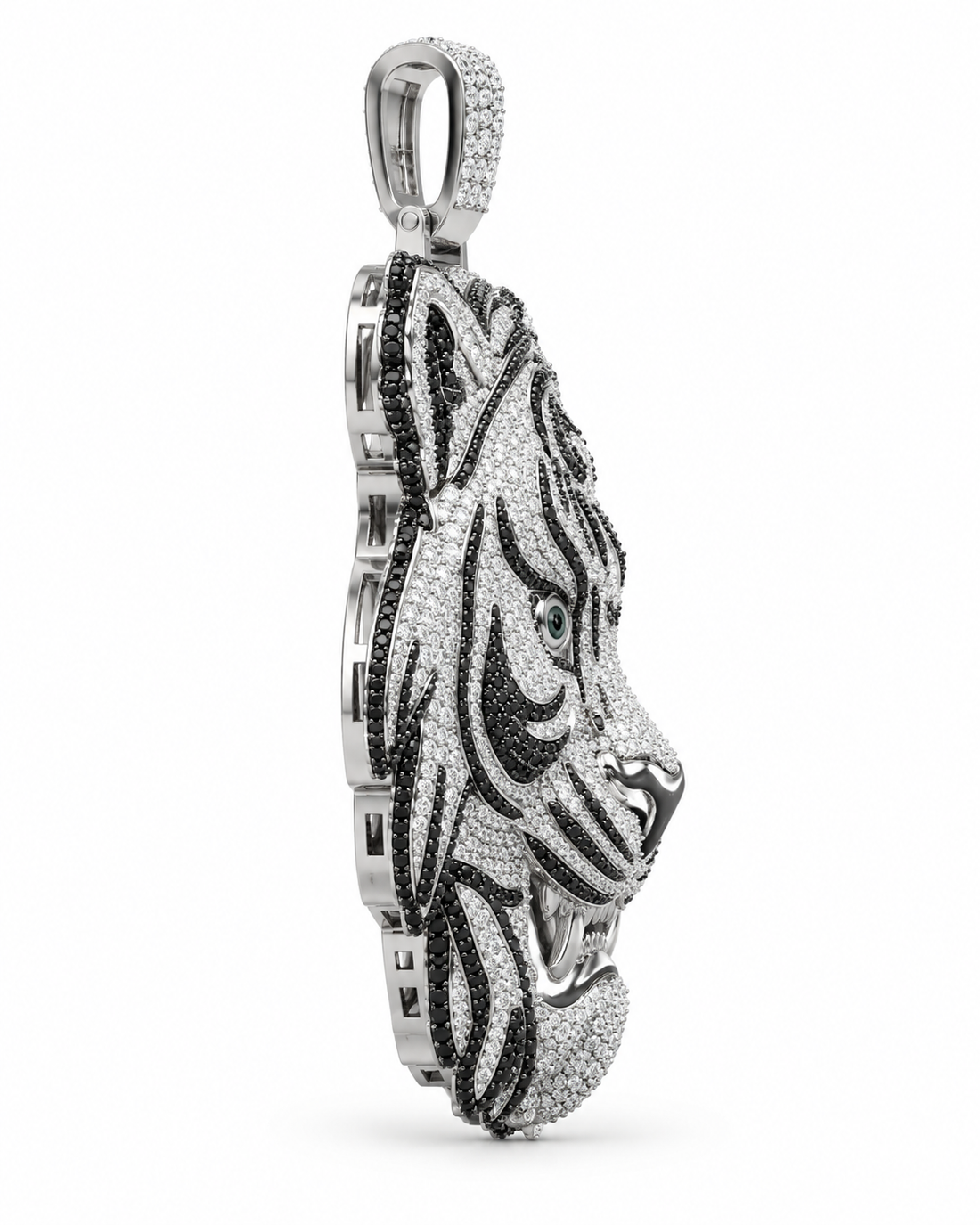 Custom Iced Out Tiger Head Pendant | Made to Order