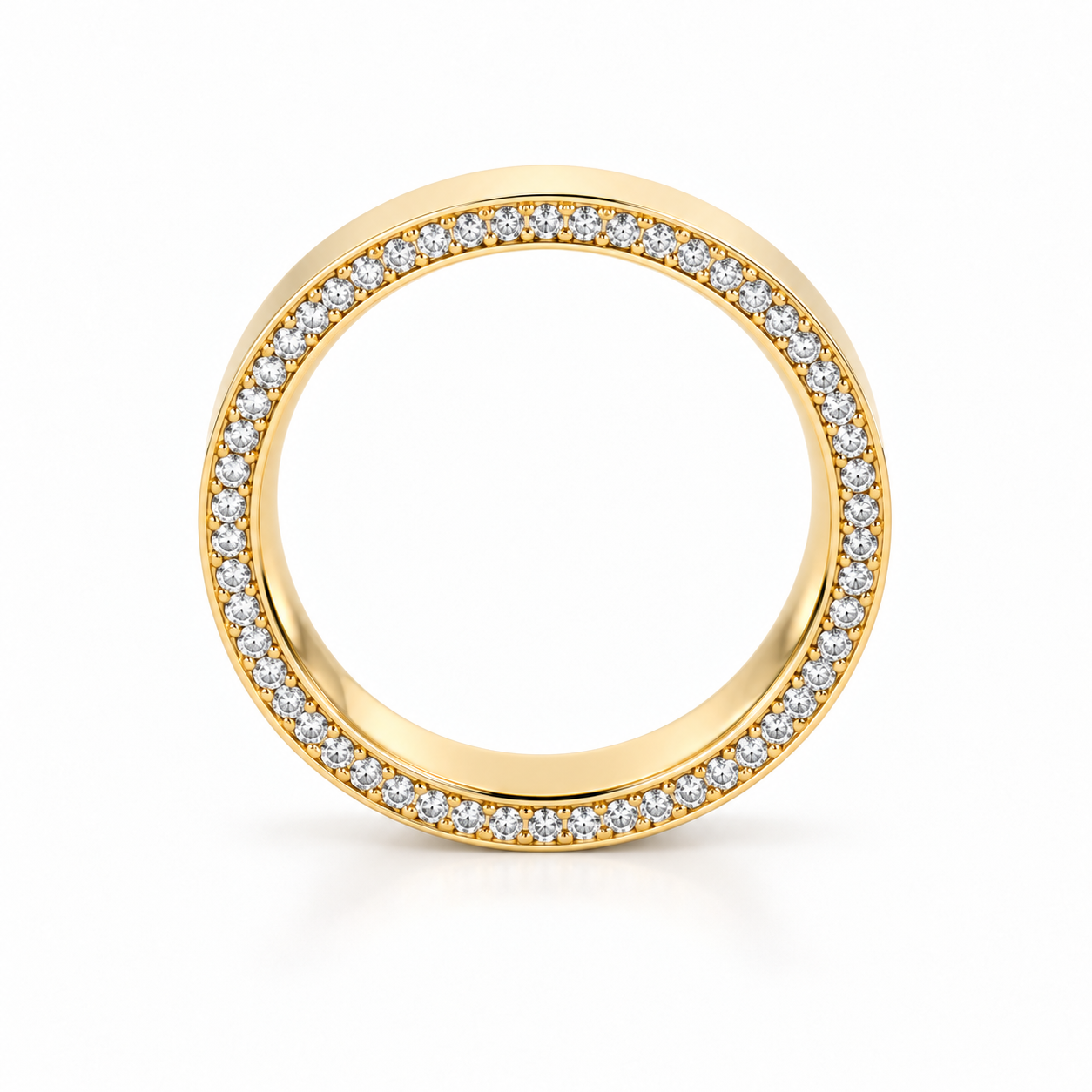 Men’s Geometric Openwork Round-Cut Statement Band Ring