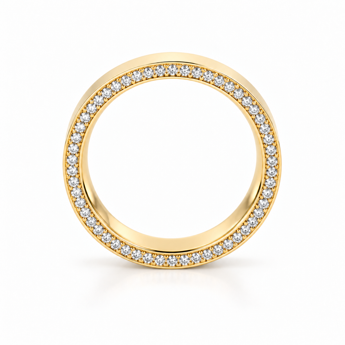 Men’s Geometric Openwork Round-Cut Statement Band Ring