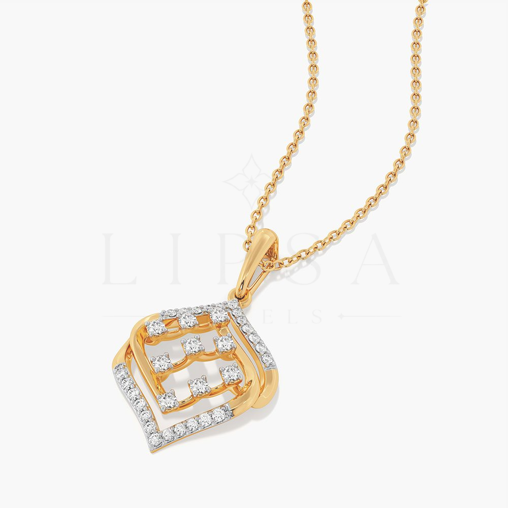 Geometric Diamond Rhombus Pendant