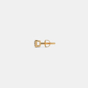 Solitaire Diamond Square Box Stud Earring