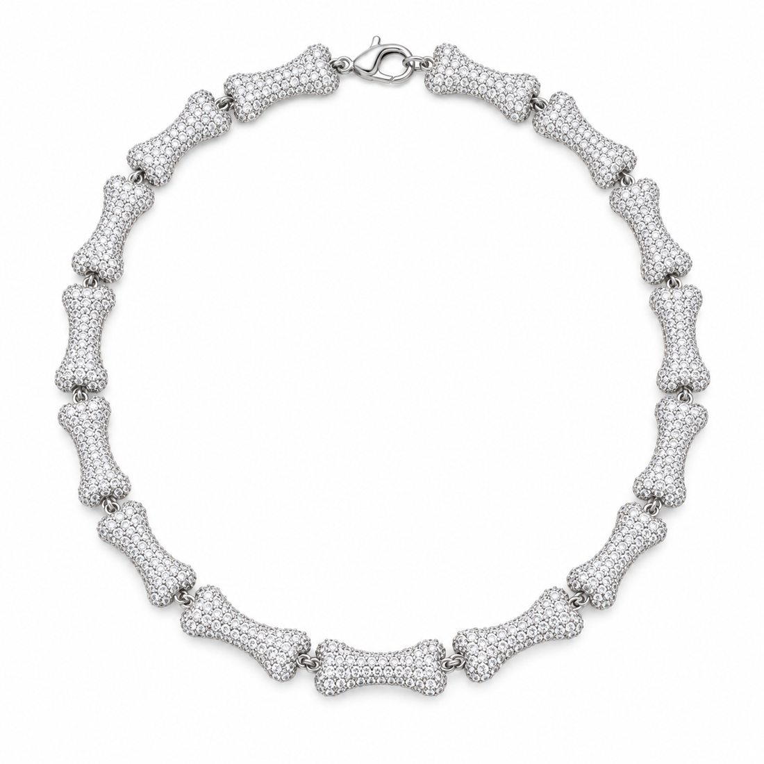 Custom Iced Out Bone Link Necklace