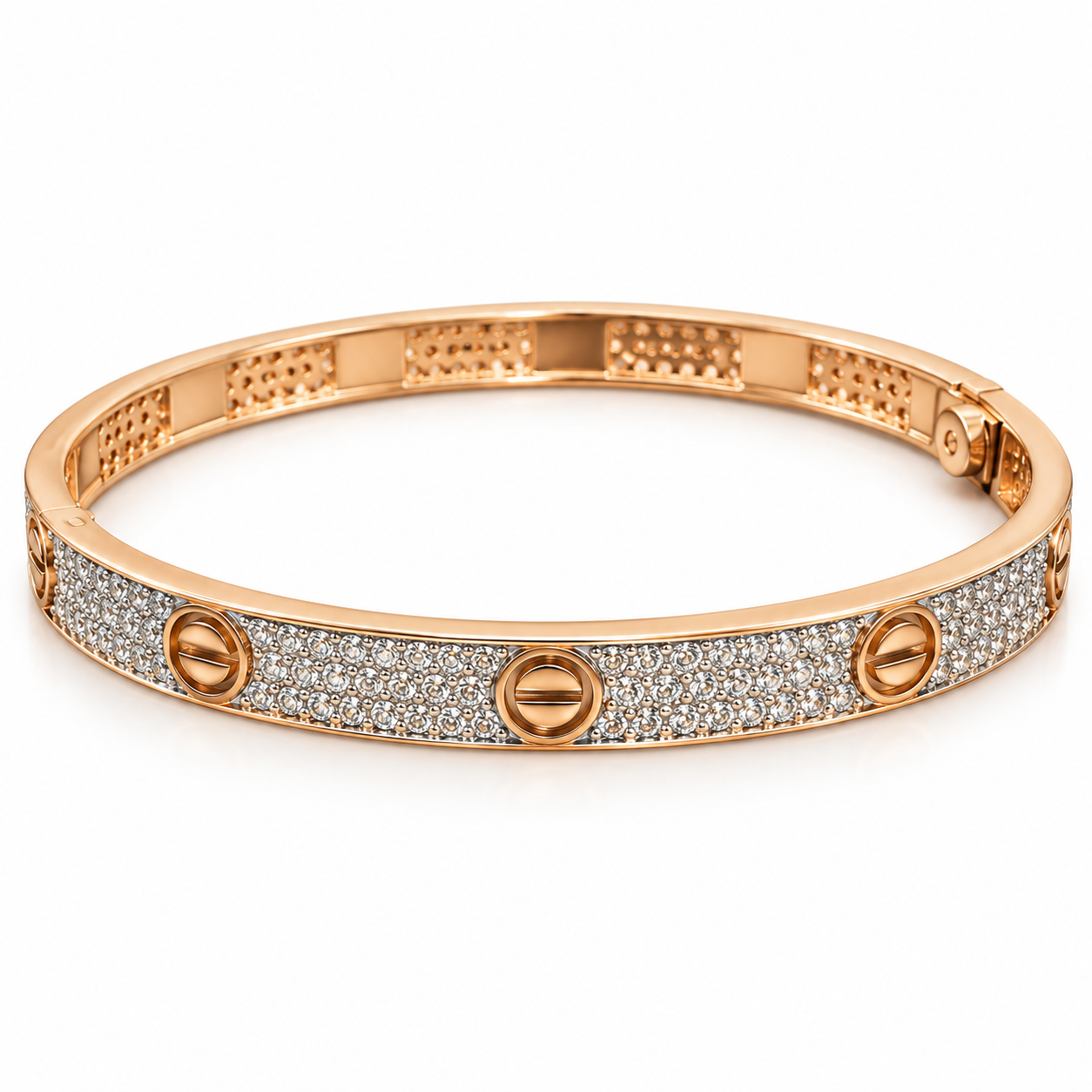 Pavé Screw Motif Bangle Bracelet