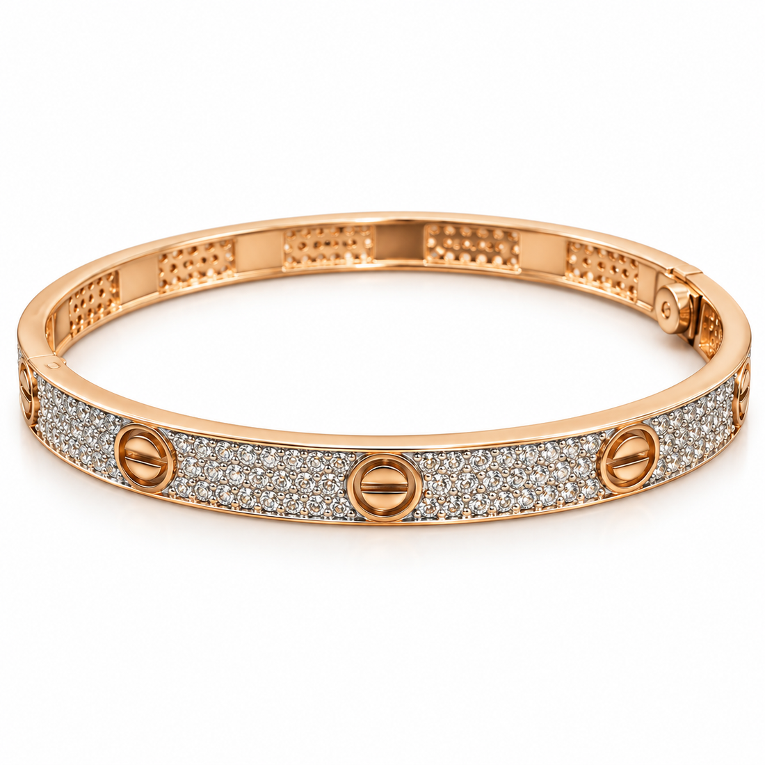 Pavé Screw Motif Bangle Bracelet