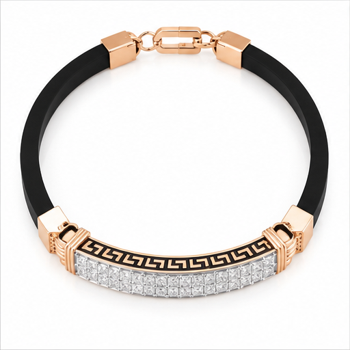Custom Greek Key Stone Bar Bracelet | Made to Order