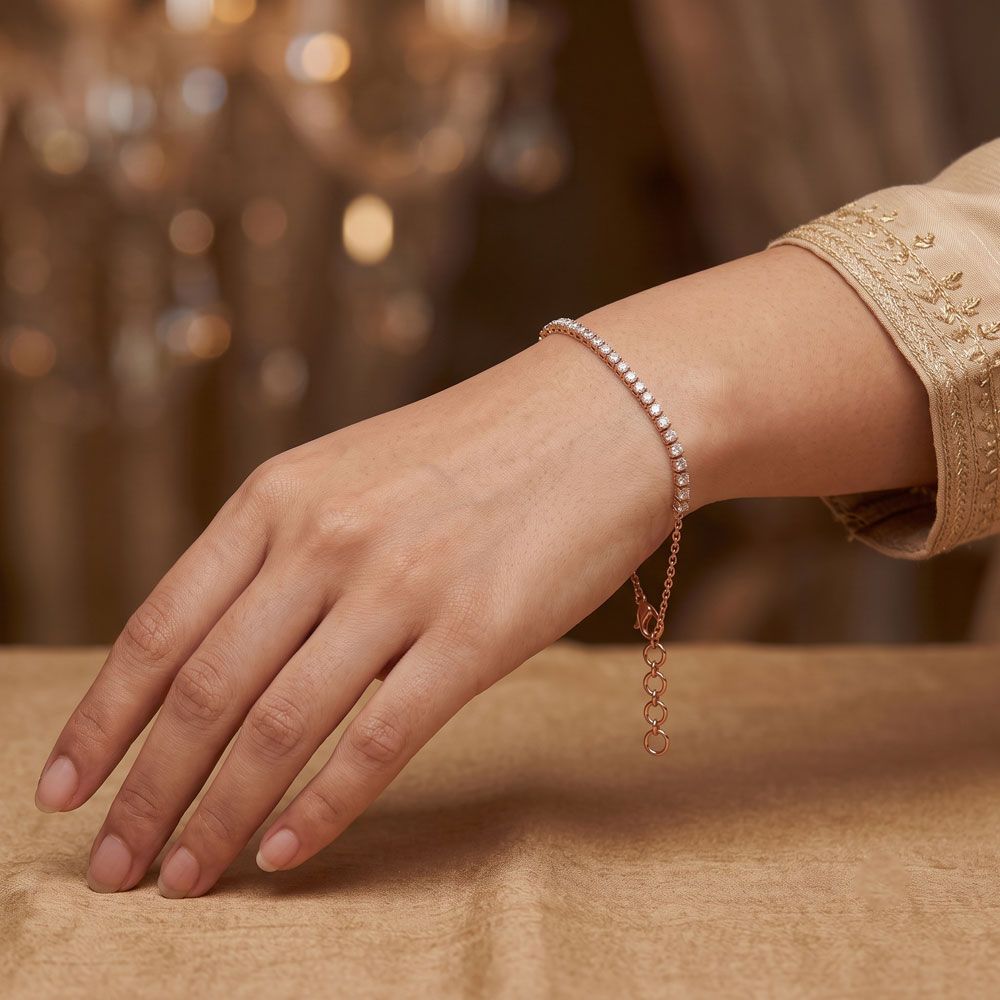 Pavé Tennis Bar Chain Bracelet