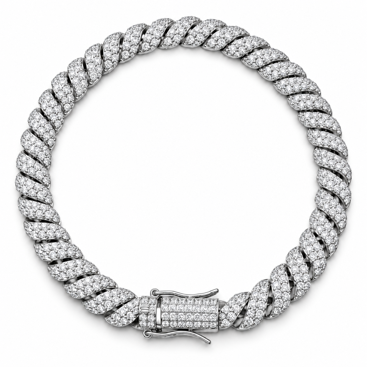Custom Iced Out Twisted Cuban Link Chain Necklace