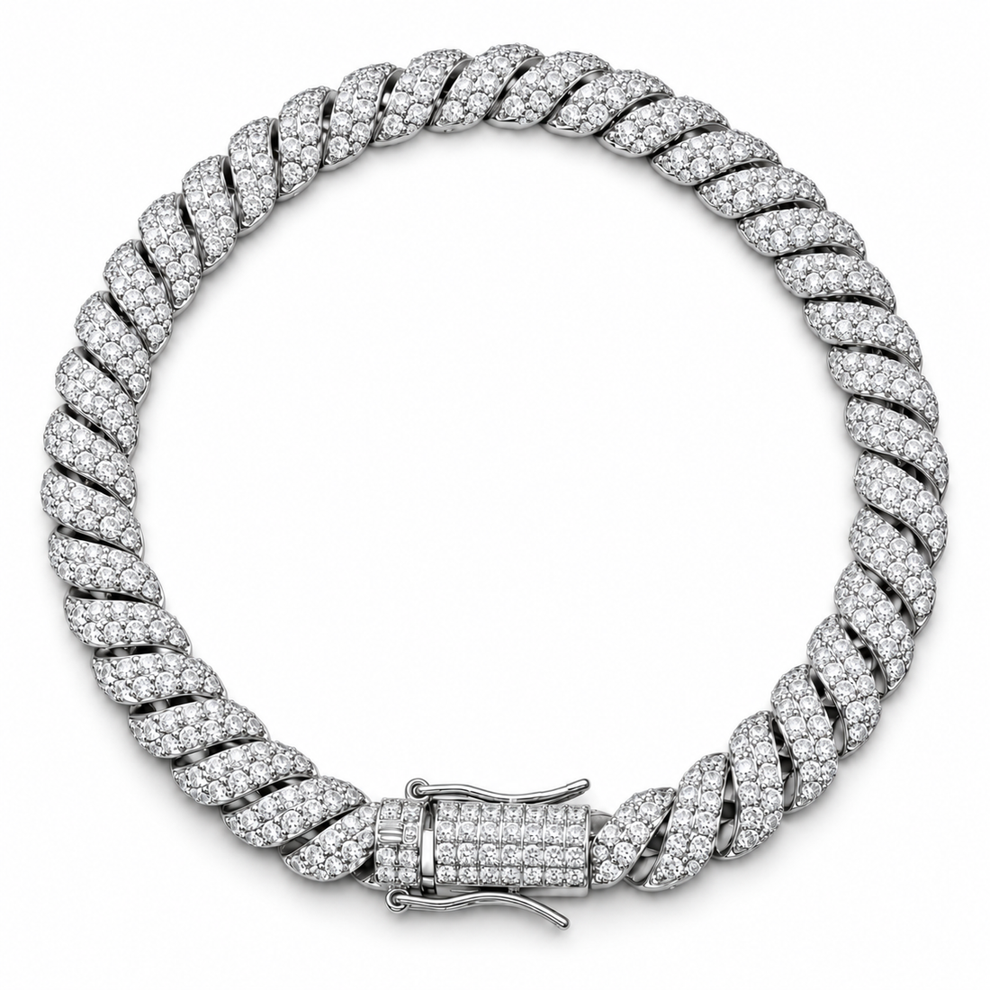 Custom Iced Out Twisted Cuban Link Chain Necklace
