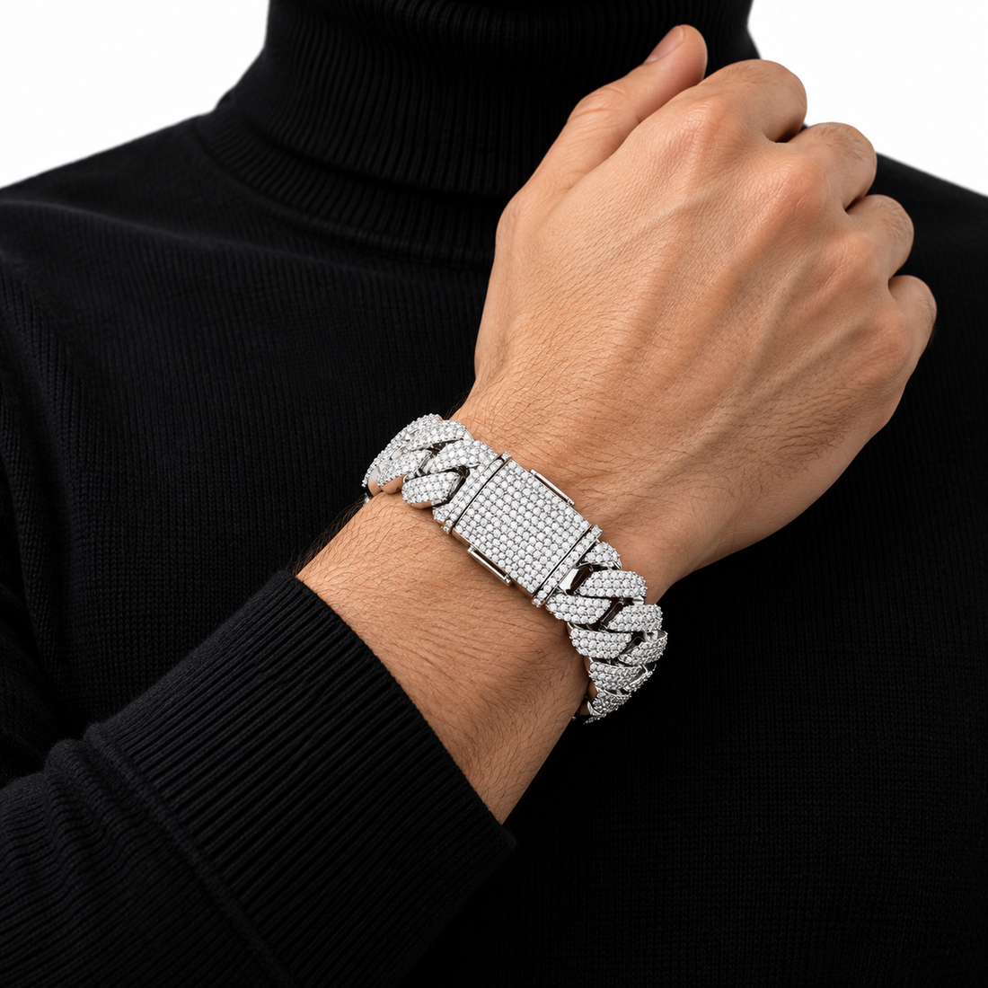 Iced Out Wide Cuban Link Bracelet | Custom Hip Hop Jewelry
