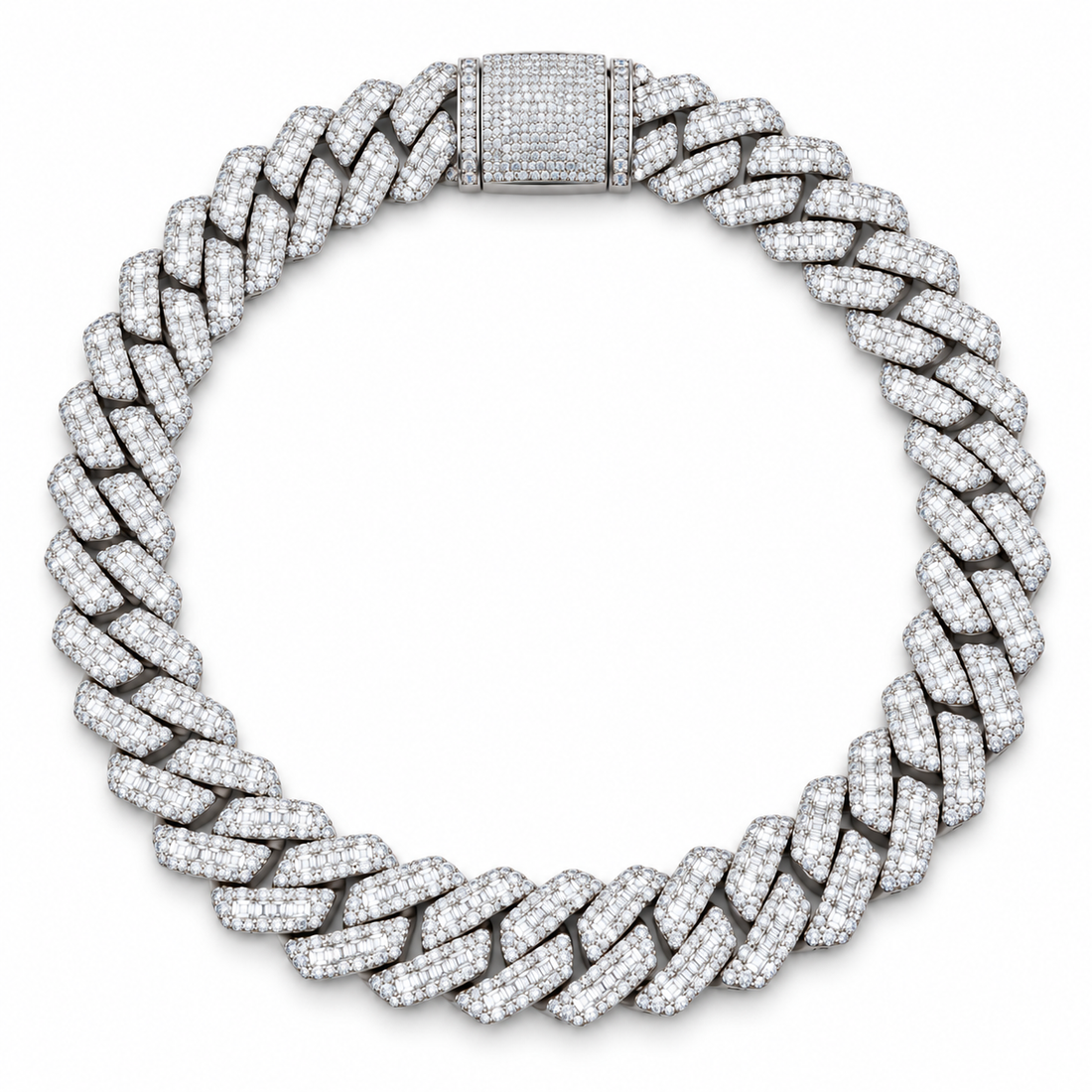 Custom Iced Out Baguette Cuban Link Chain Necklace