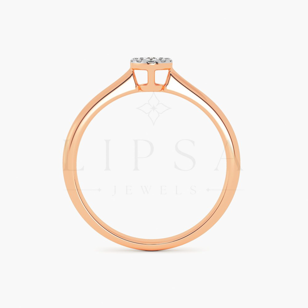 Round Cluster Solitaire Style Ring