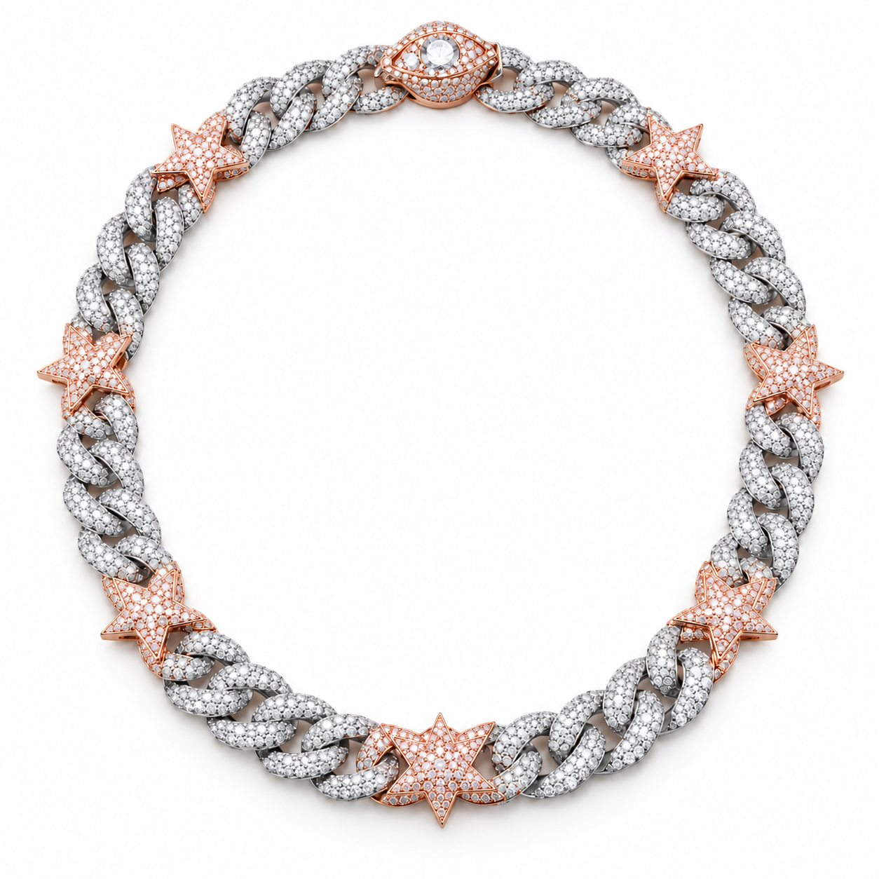 Iced Out Star Cuban Link Necklace | Custom Hip Hop Jewelry