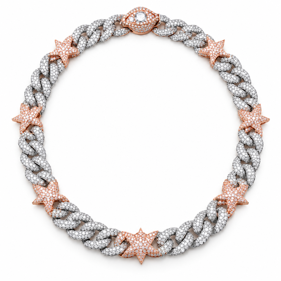 Iced Out Star Cuban Link Necklace | Custom Hip Hop Jewelry
