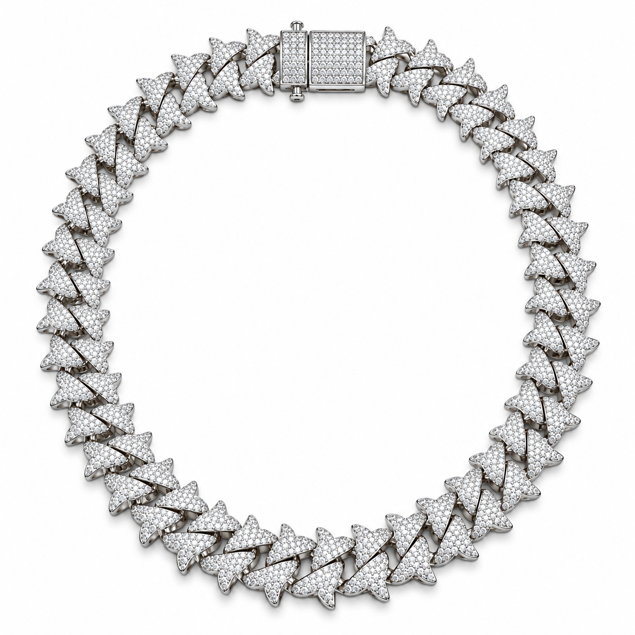 Custom Iced Out Spiked Cuban Link Chain Necklace