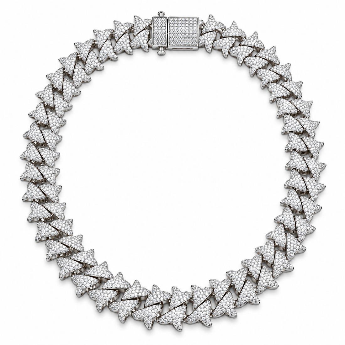 Custom Iced Out Spiked Cuban Link Chain Necklace