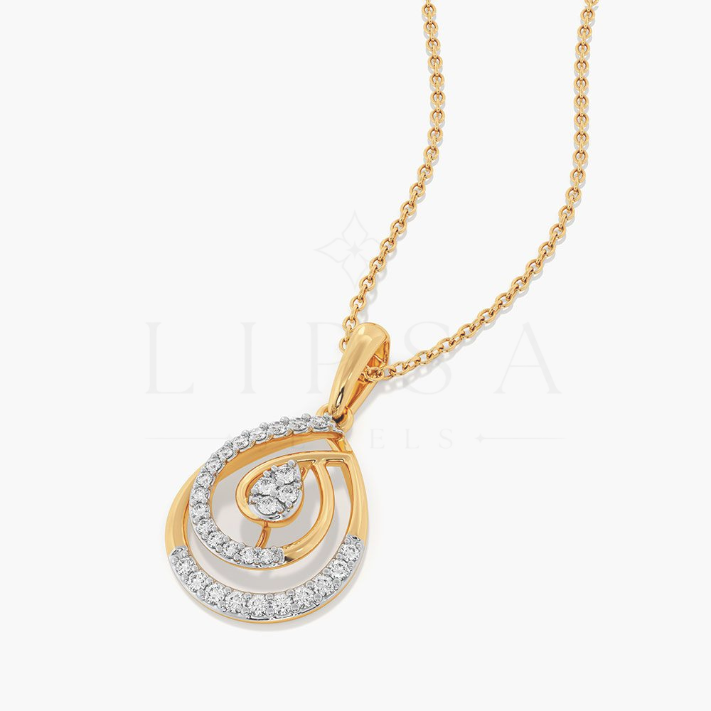 Swirl Teardrop Cluster Pendant