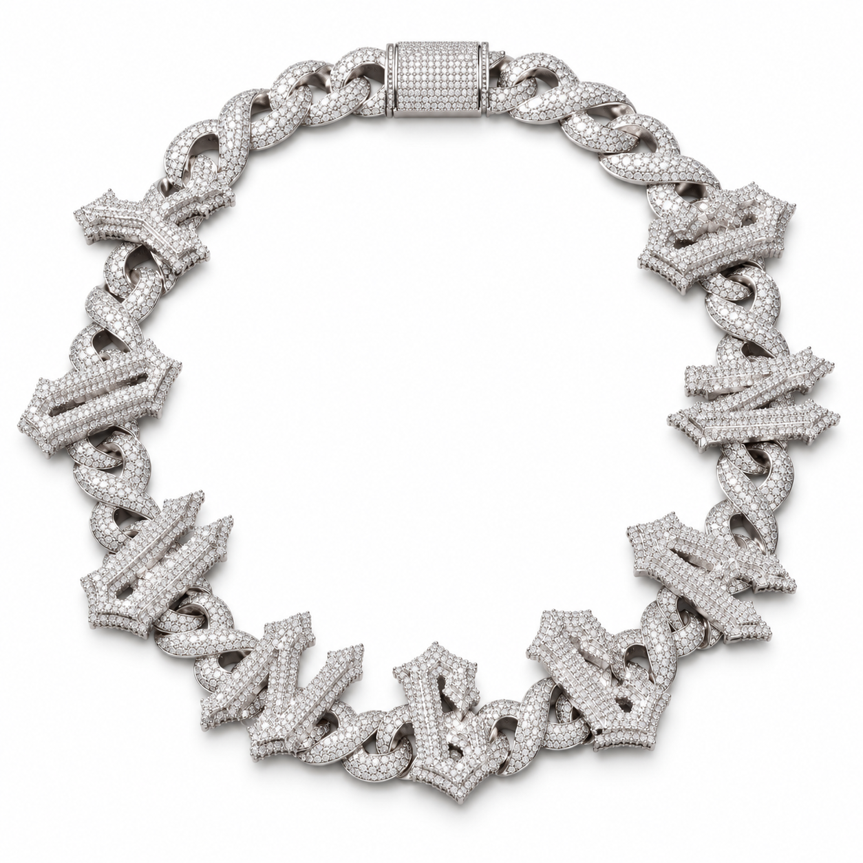 Custom Iced Out  Letter Cuban Link Necklace
