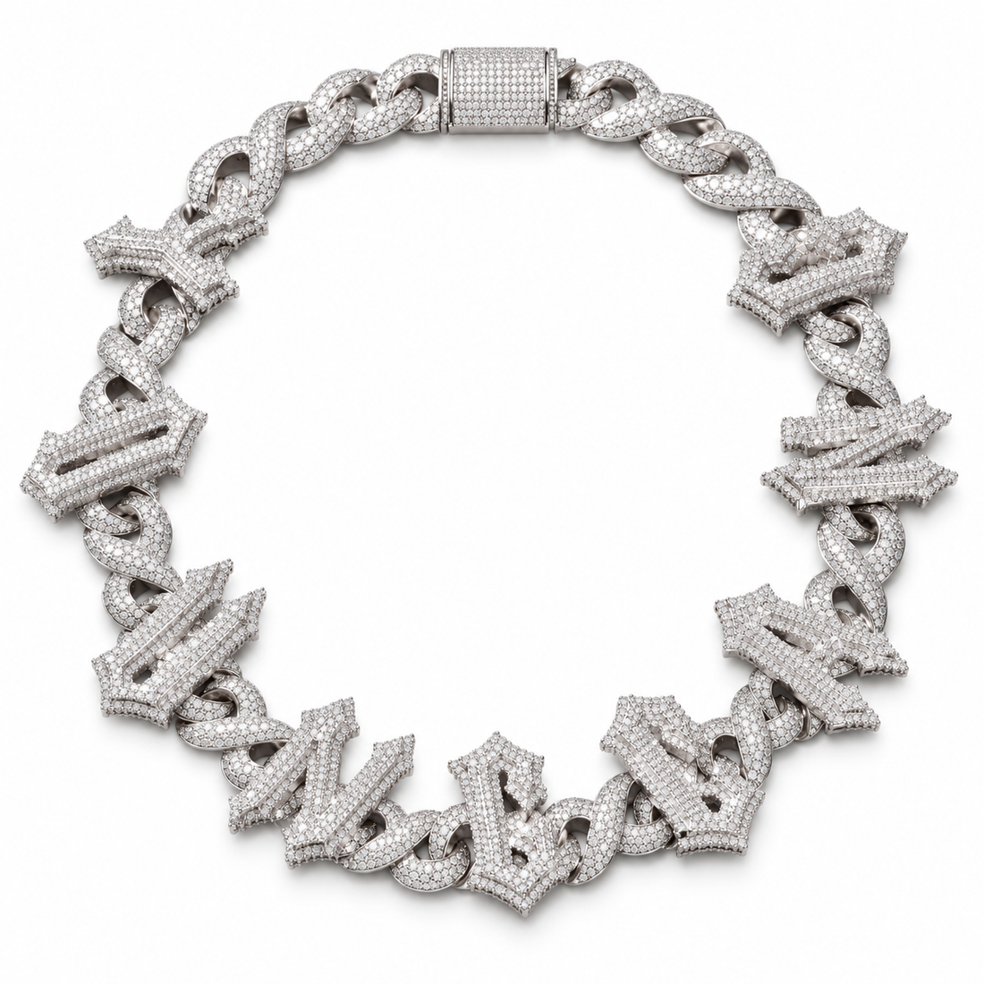 Custom Iced Out  Letter Cuban Link Necklace