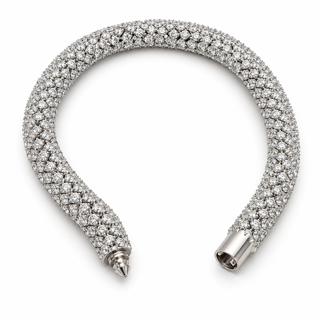Men’s Round Stone Tubular Bracelet