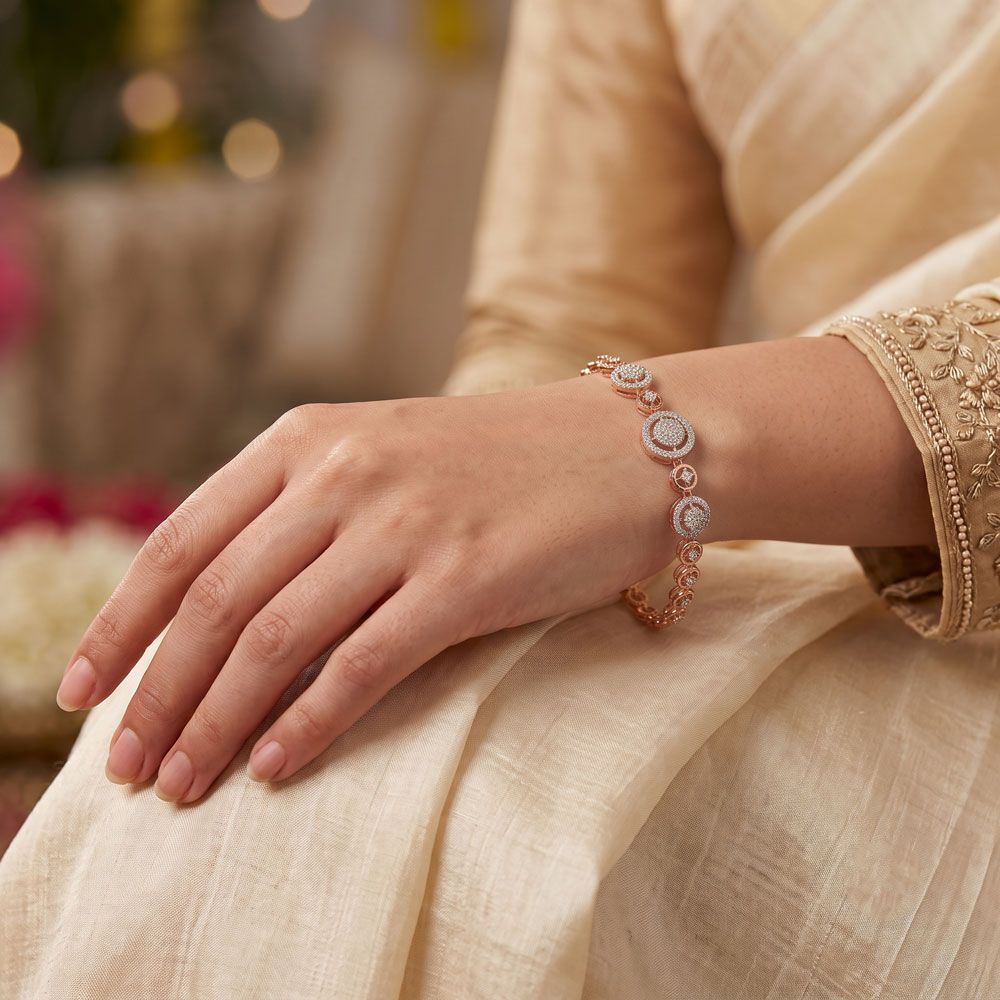 Triple Circle Halo Link Bracelet