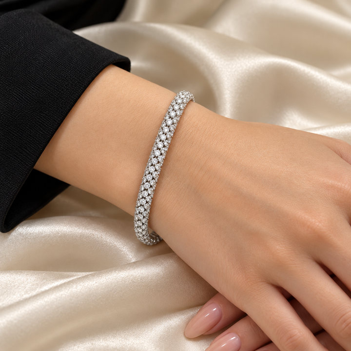 Women’s Round Stone Tubular Bracelet