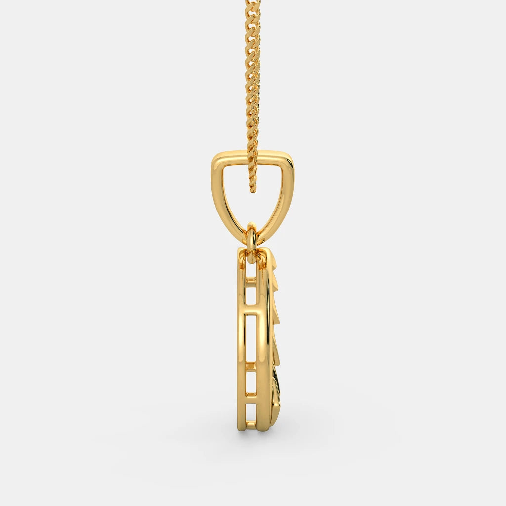 Textured Circular Gold Circle Pendant