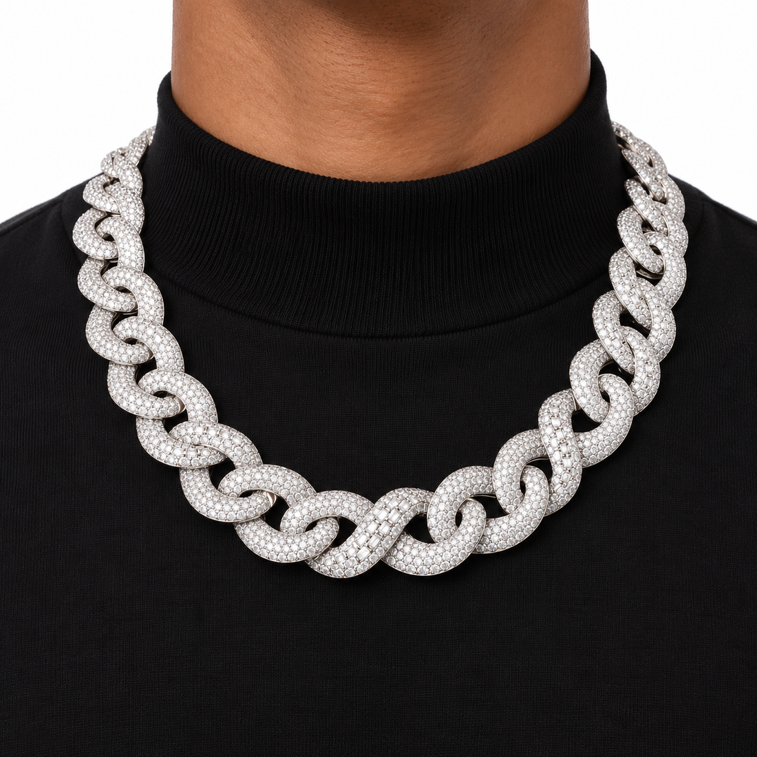 Iced Out Baguette & Round Stone Cuban Link Chain | Custom Hip Hop Jewelry