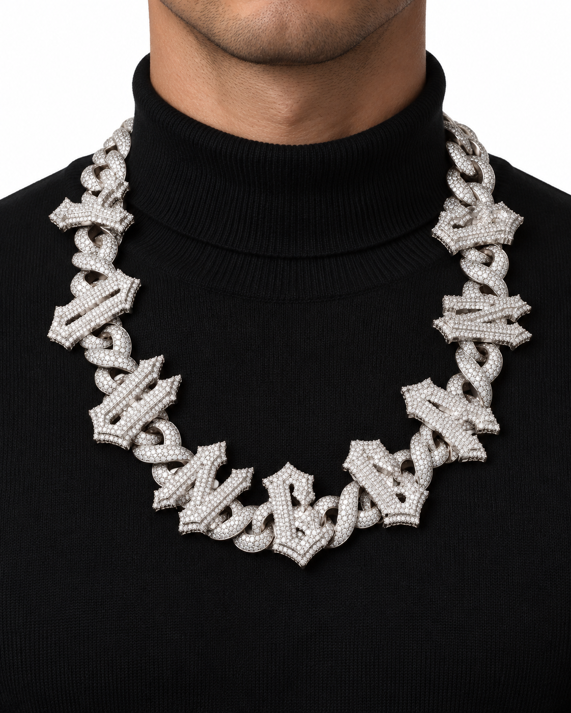 Custom Iced Out  Letter Cuban Link Necklace