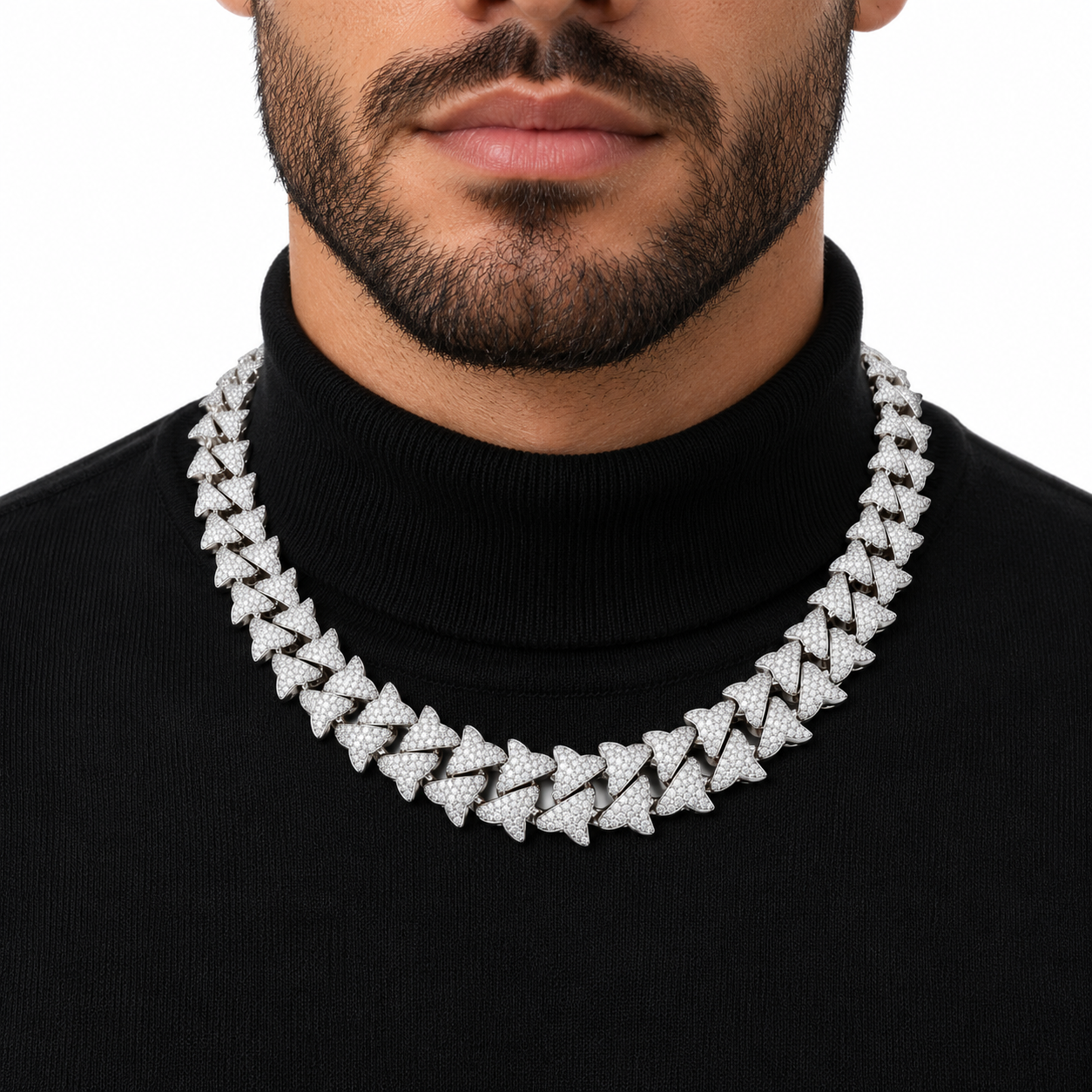 Custom Iced Out Spiked Cuban Link Chain Necklace