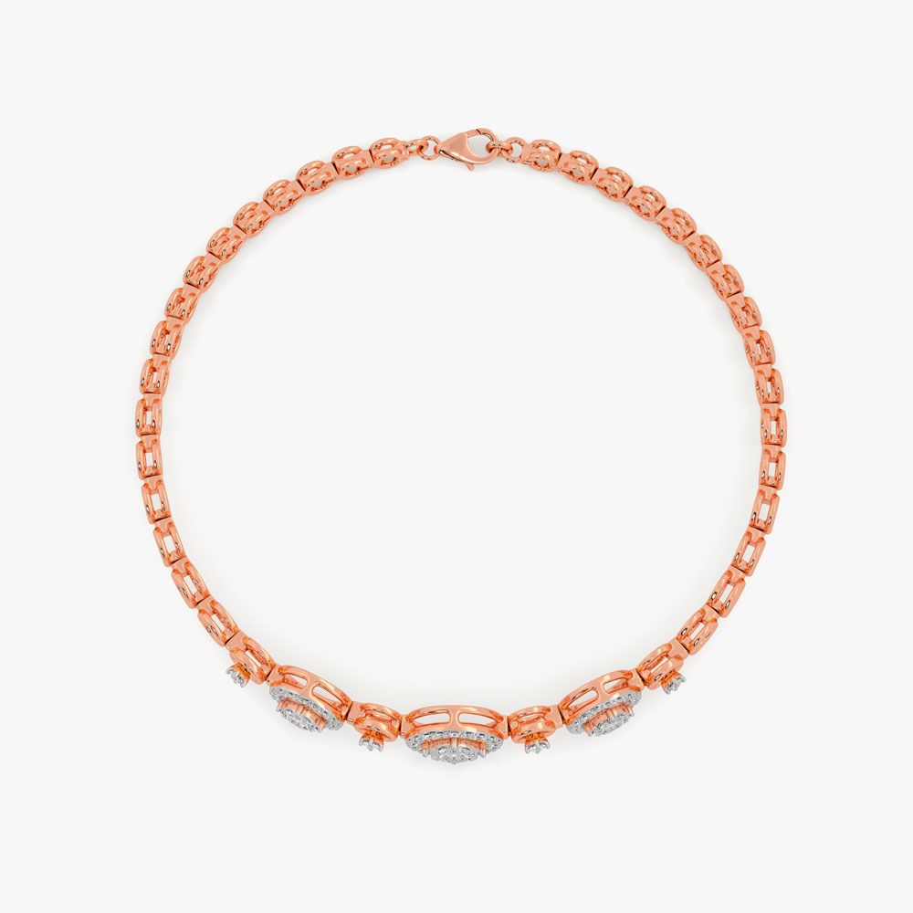 Triple Circle Halo Link Bracelet