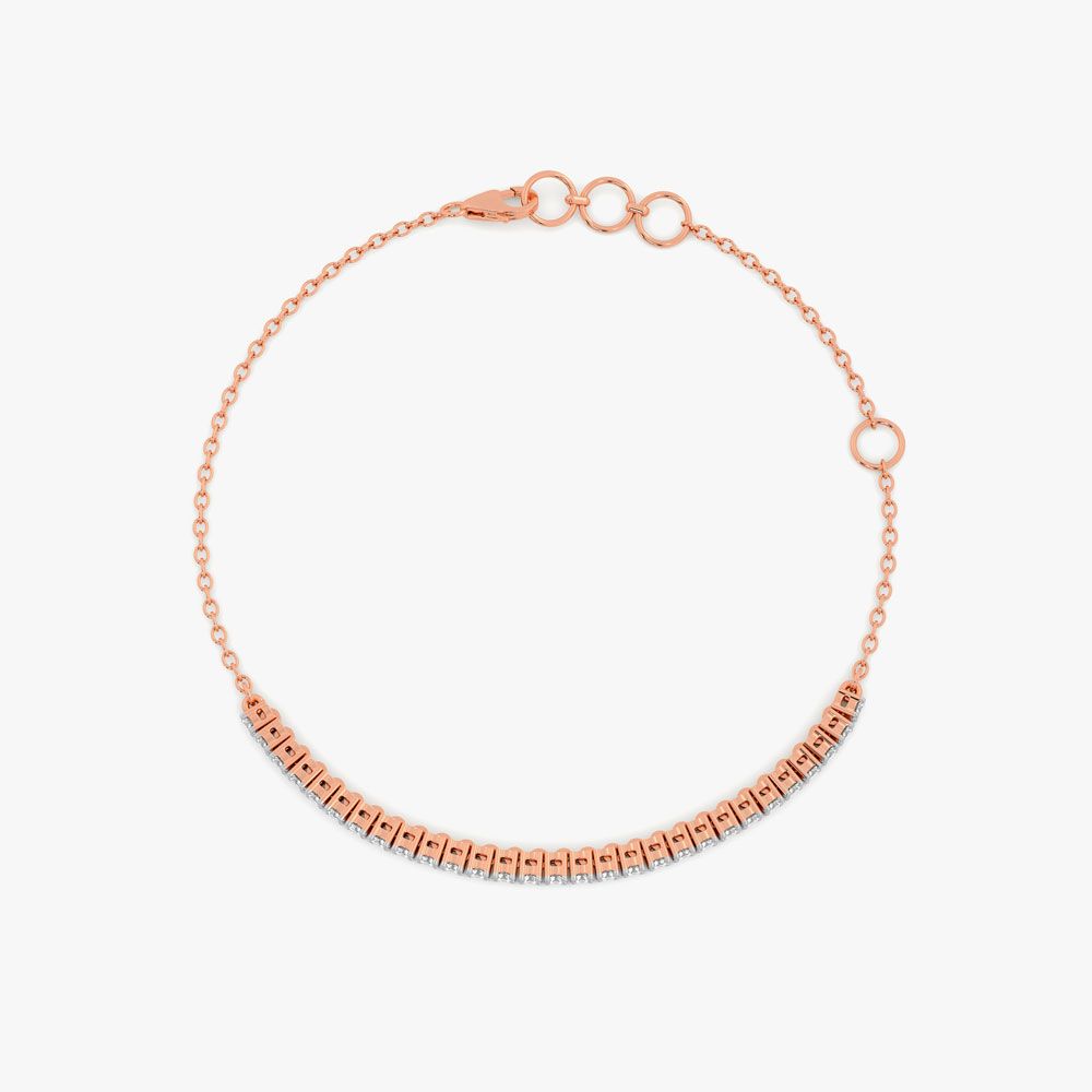 Pavé Tennis Bar Chain Bracelet
