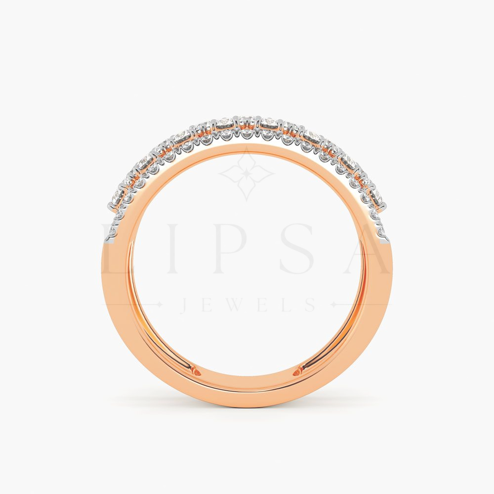 Multi-Row Pavé Wide Band Ring