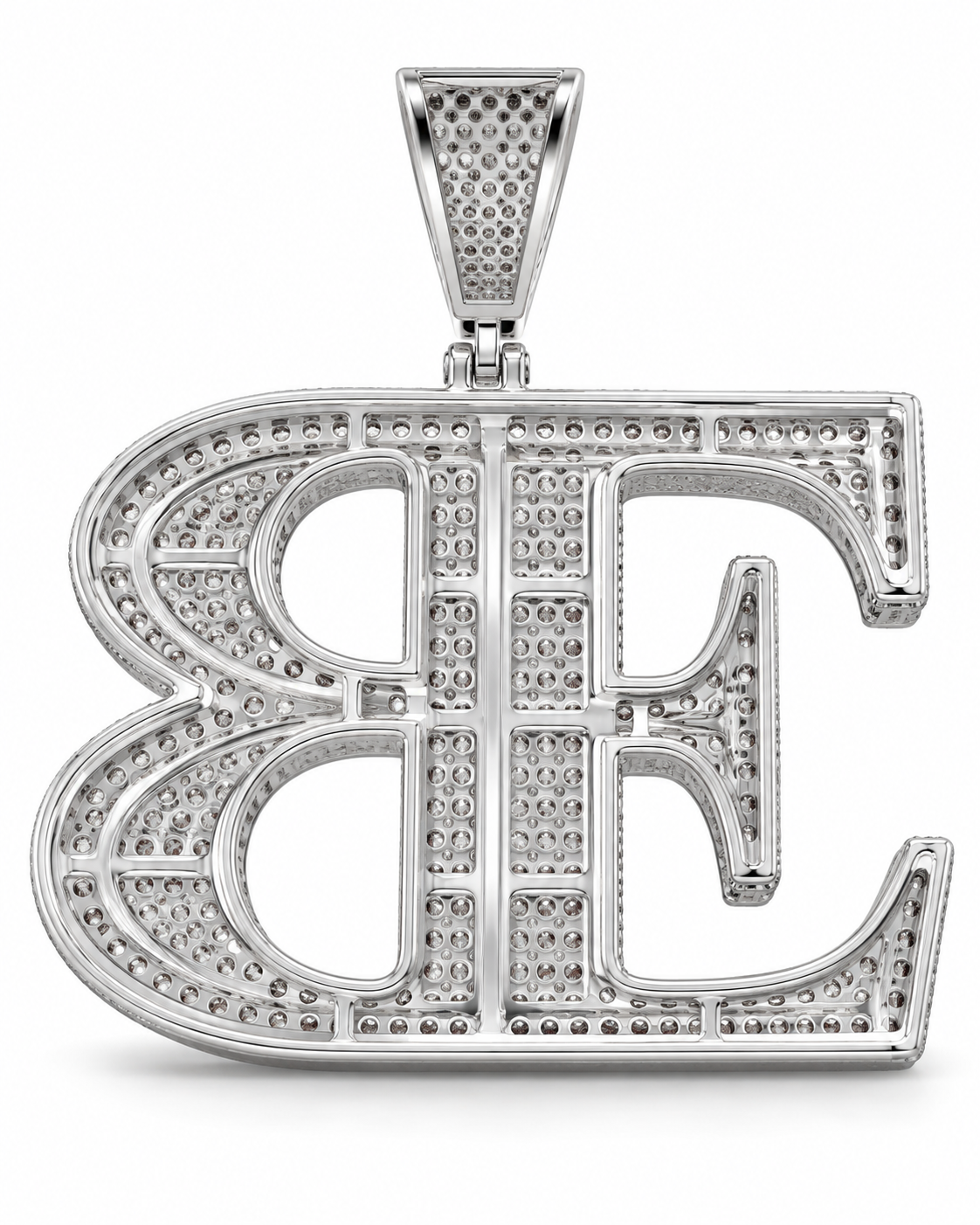 Custom Iced Out Initial Monogram Pendant | Made to Order