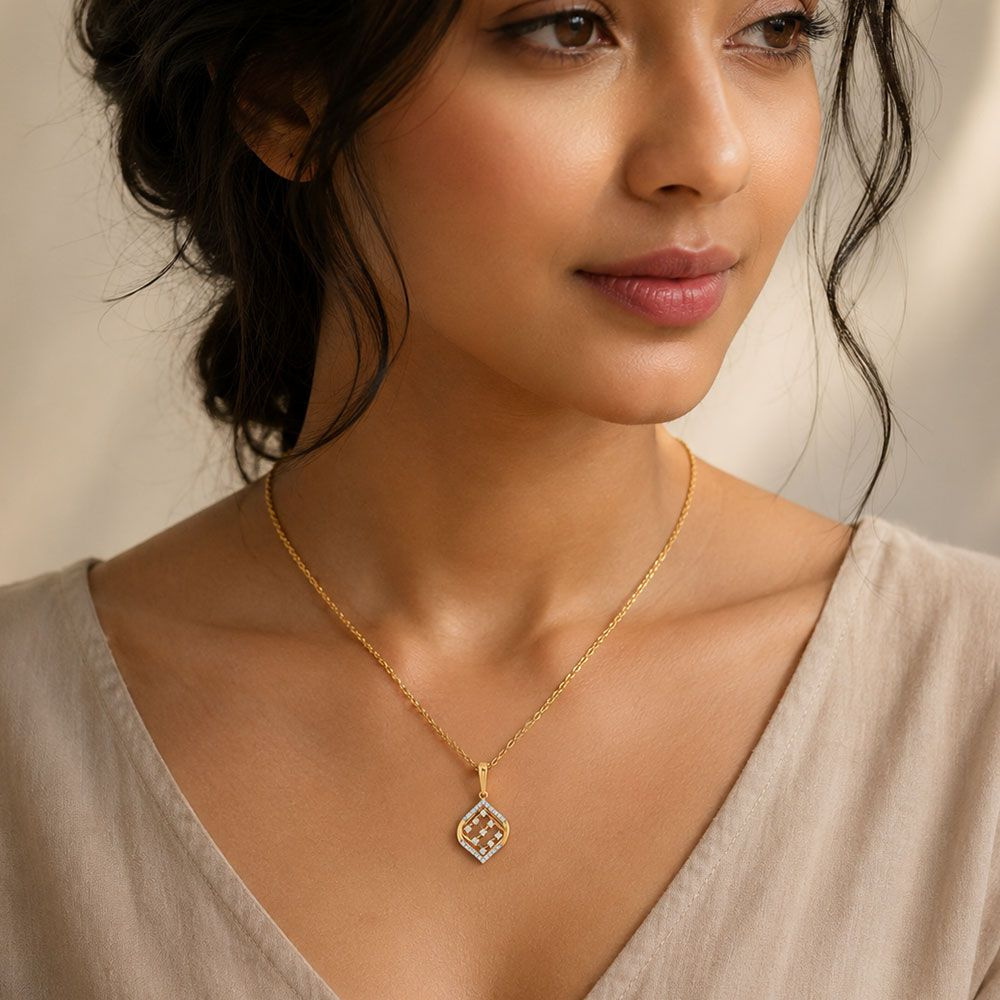 Geometric Diamond Rhombus Pendant