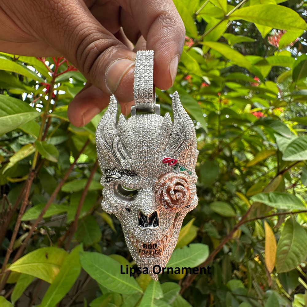 Custom Iced-Out Skull Mask Diamond Hip-Hop Pendant