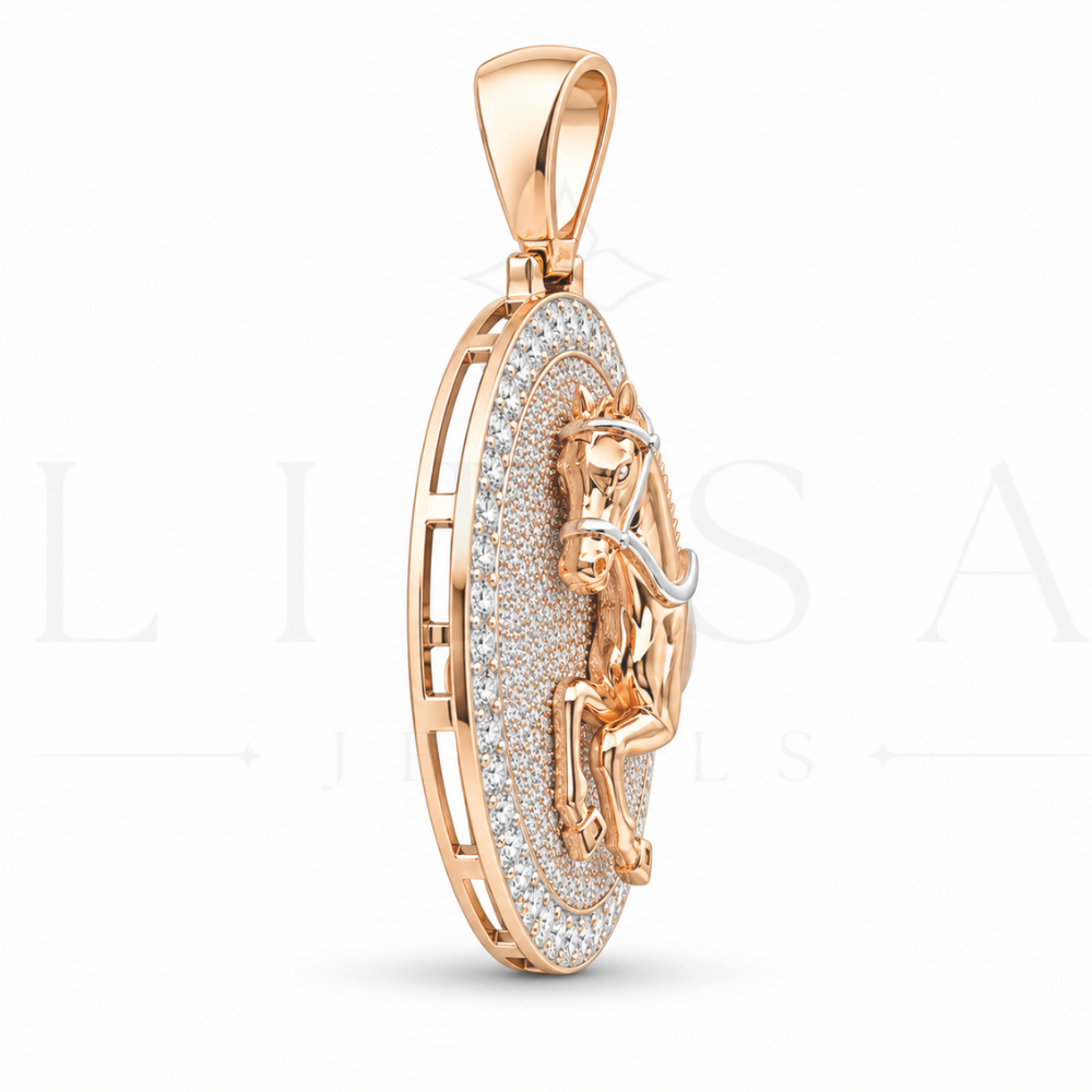 Rose Gold Horse Pendant