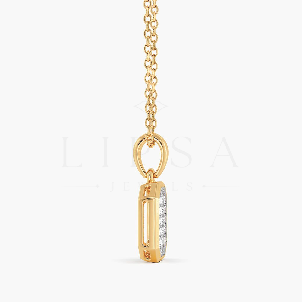 Octagon Pavé Tag Pendant