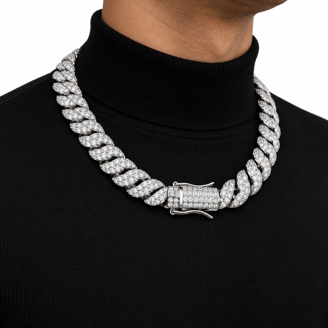 Custom Iced Out Twisted Cuban Link Chain Necklace