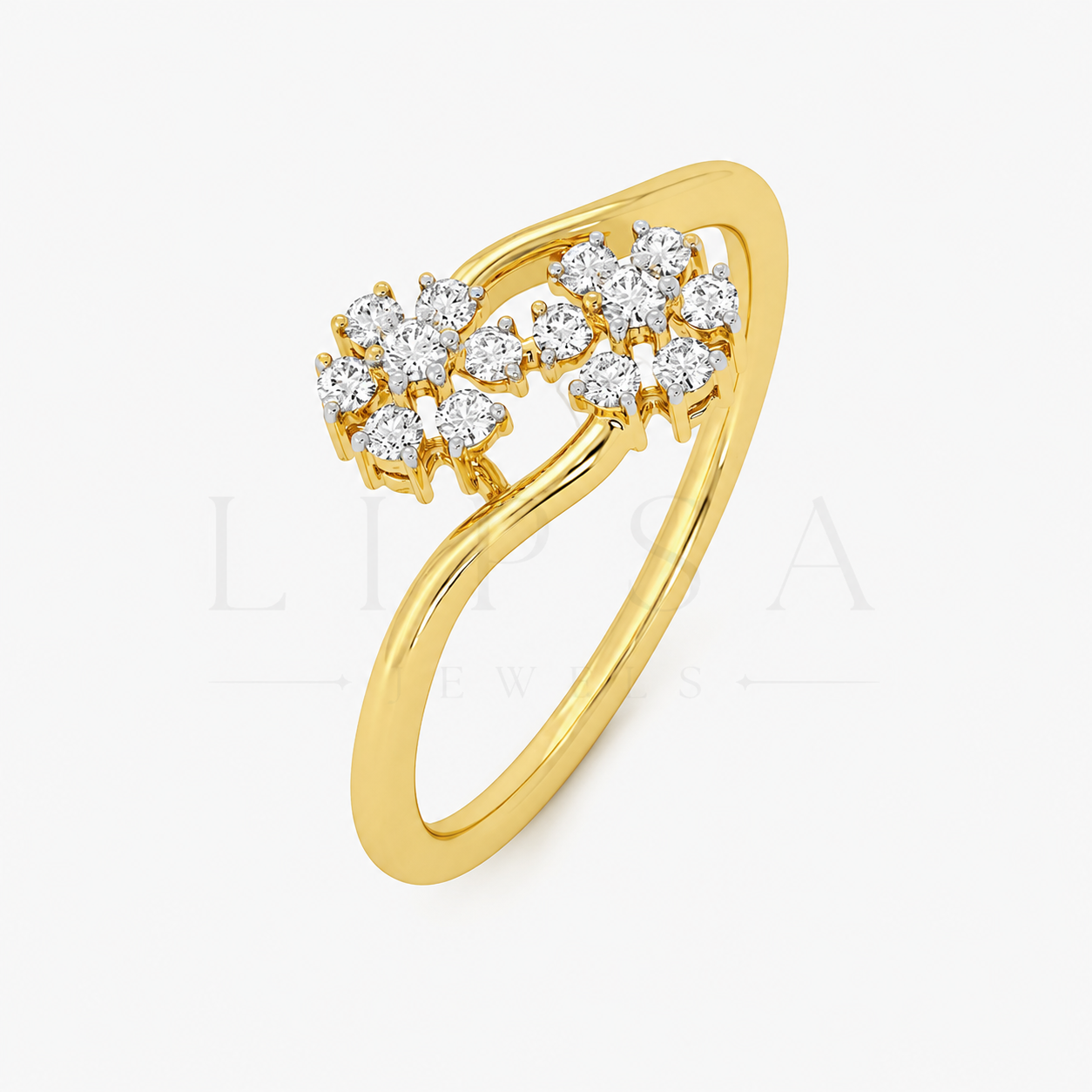 Bypass Floral Cluster Ring