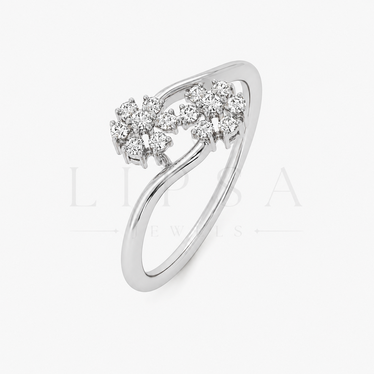 Bypass Floral Cluster Ring