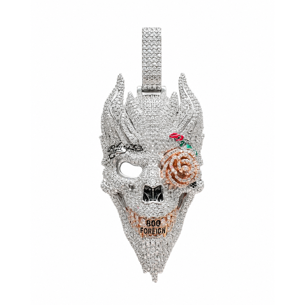 Custom Iced-Out Skull Mask Diamond Hip-Hop Pendant
