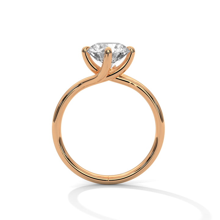 Rose Gold Round Cut Classic Solitaire Engagement Ring