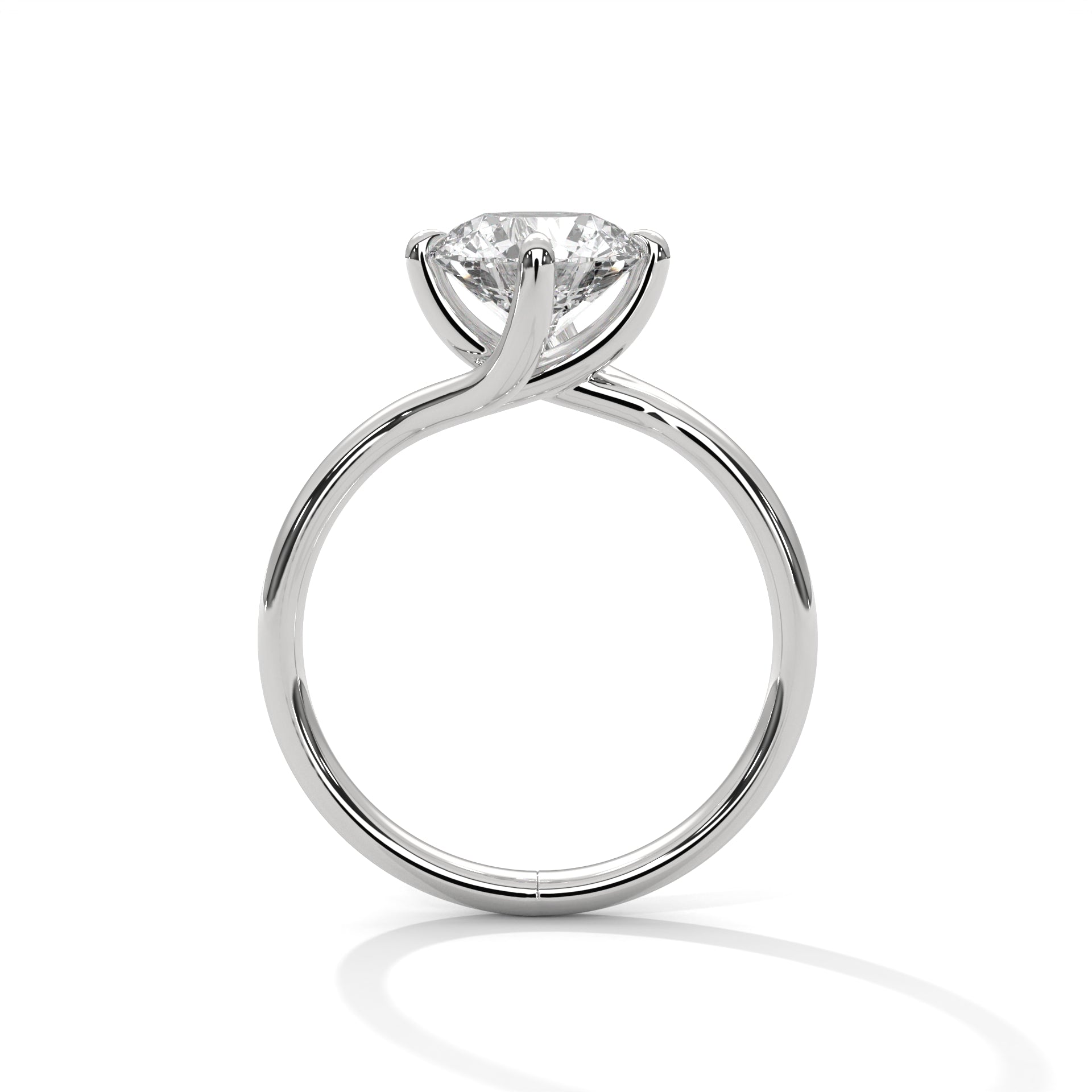 Rose Gold Round Cut Solitaire Twist Engagement Ring