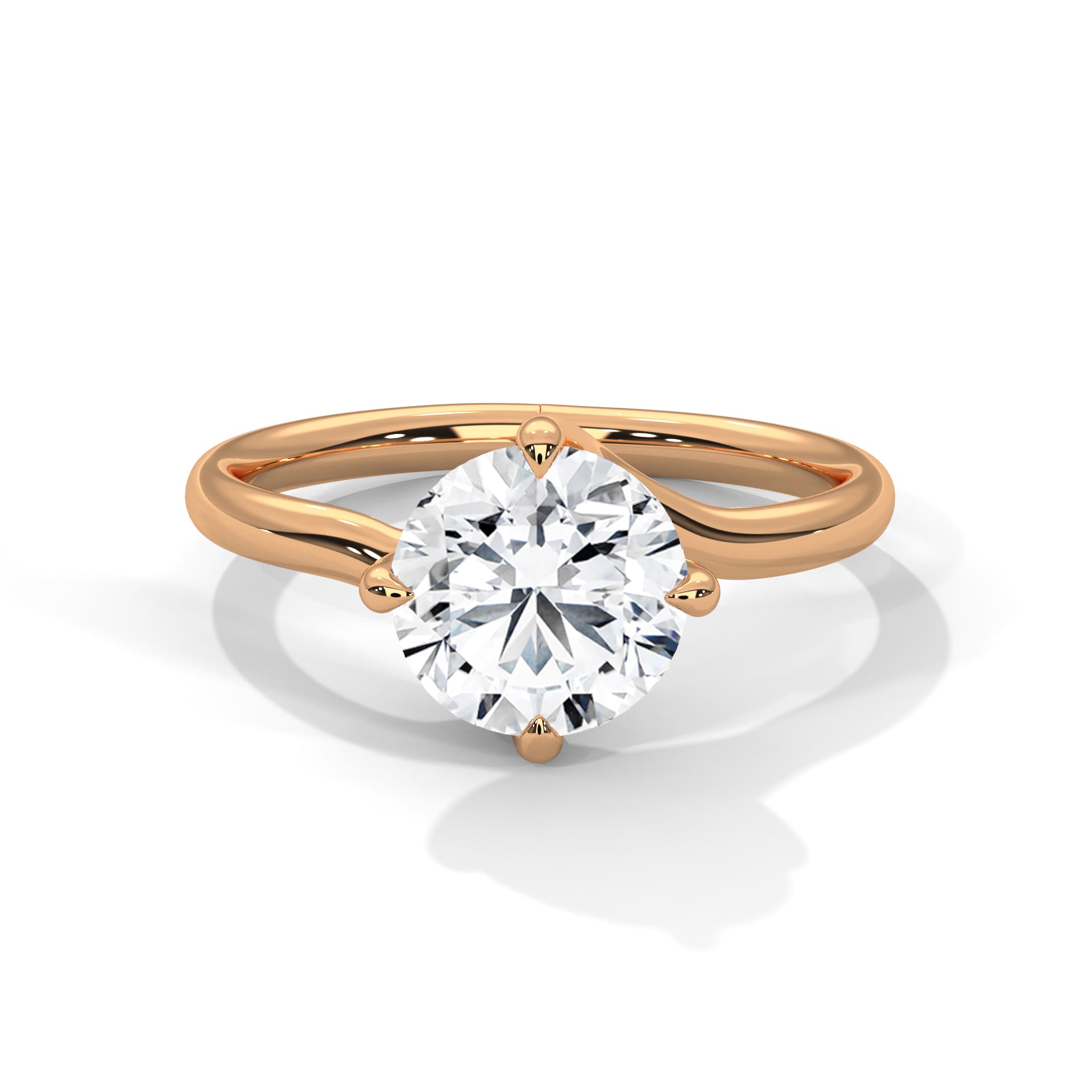 Rose Gold Round Cut Classic Solitaire Engagement Ring