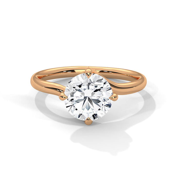 Rose Gold Round Cut Classic Solitaire Engagement Ring