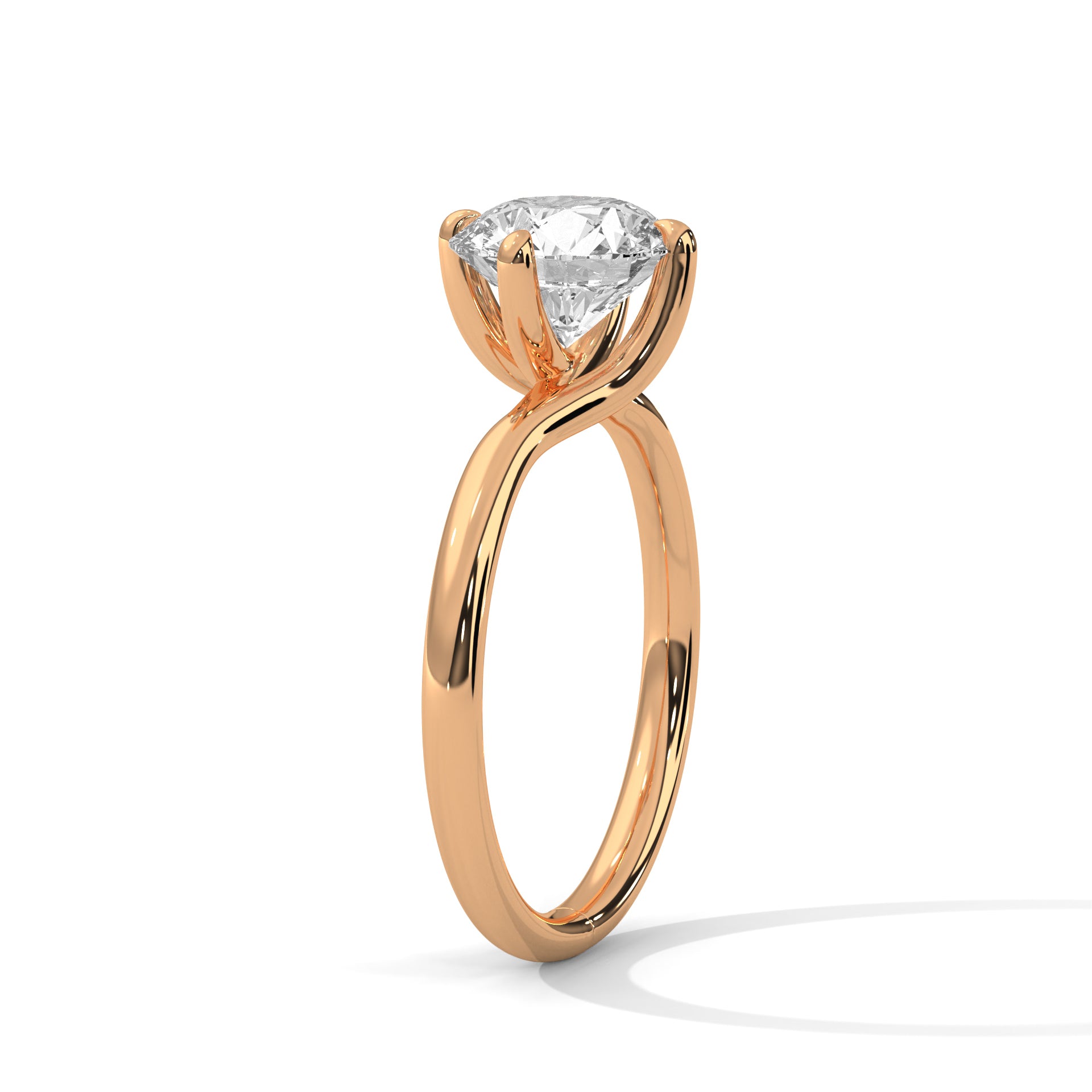 Rose Gold Round Cut Classic Solitaire Engagement Ring