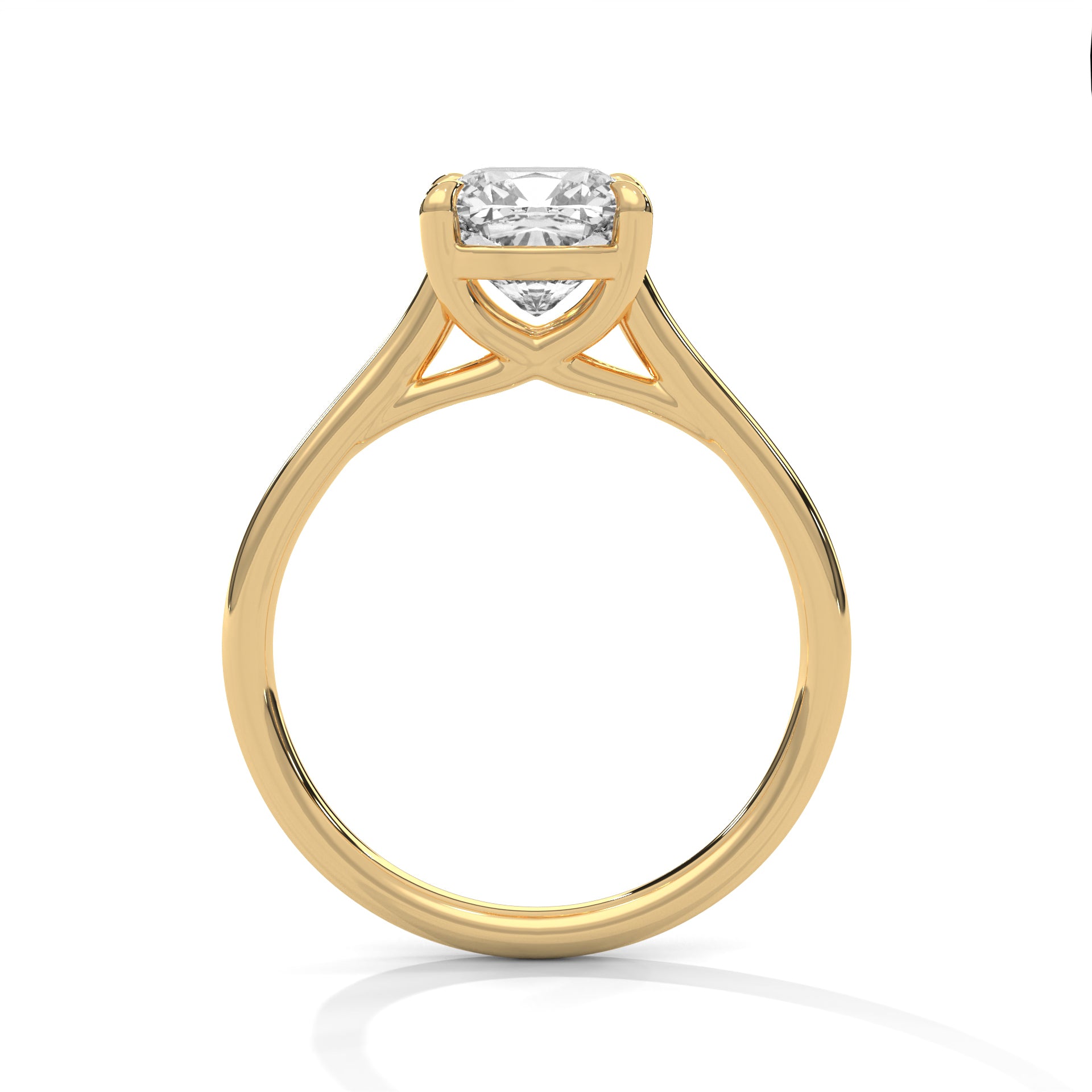 Rose Gold round Cut Solitaire Cathedral Engagement Ring